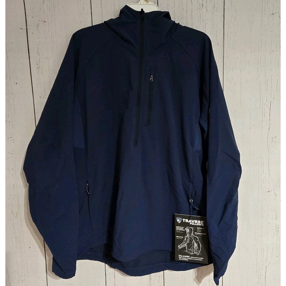 KUHL Travrse Pullover Mens XL Navy Blue Wind Water Resistant Technical Shell